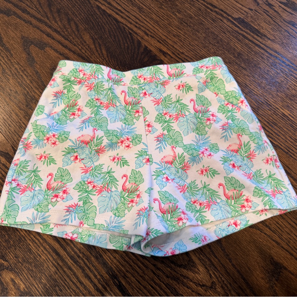 Janie and Jack girls white Flamingo Short, size 12. Vacation, beach